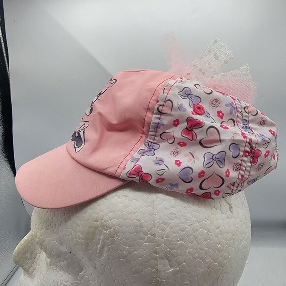 Disney Minnie Mouse Pink Infant Cap With Bow Hearts Casual Cute Outdoors - Picture 2 of 9